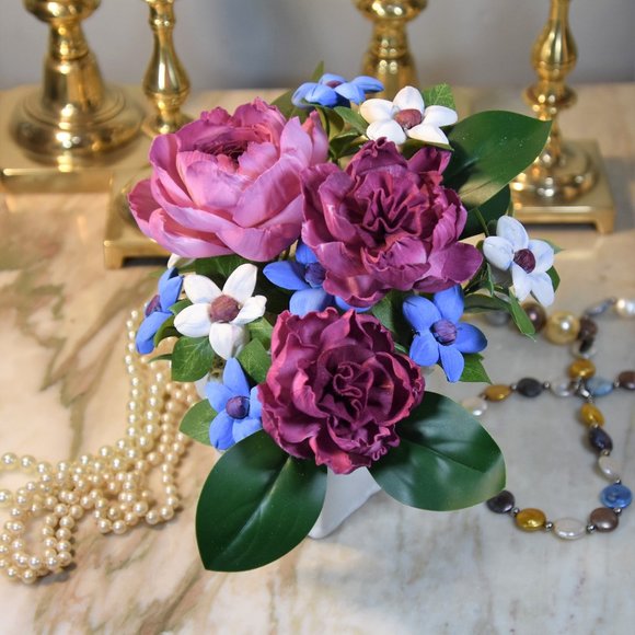 "For Mother with Love" painted on front of small trinket box w/ Sola flowers - Picture 3 of 14